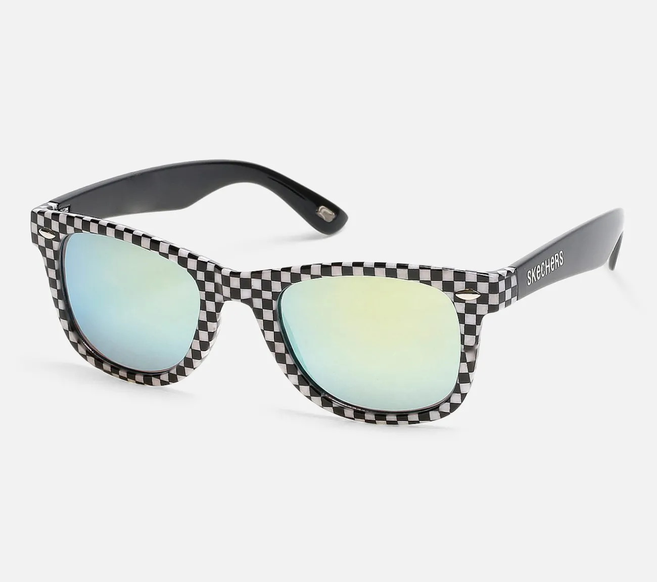 SKECHERS Checkered Wayfarer Sunglasses BKW Clearance