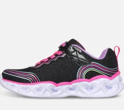 SKECHERS Heart Lights - Retro Hearts BKMT Discount